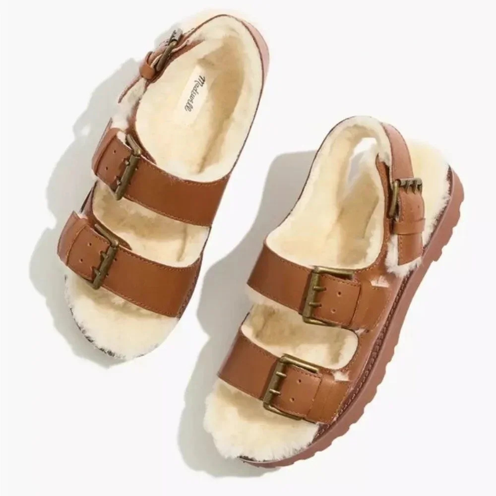 MADEWELL Madelyn Genuine Shearling Lined Sandal Size 9